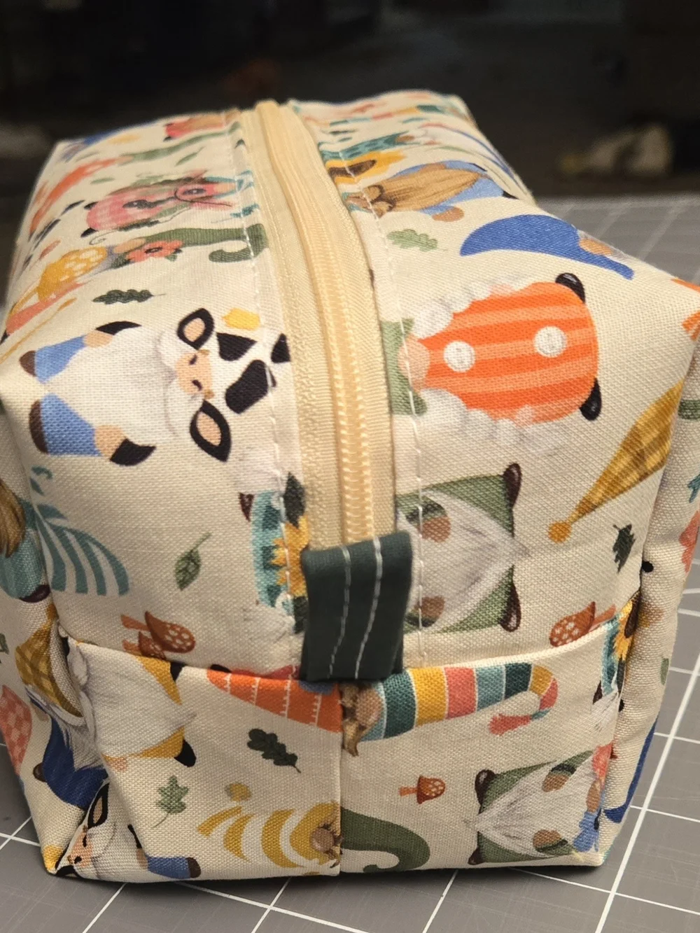 Gnome Print Cosmetic Bag - Cream Multi